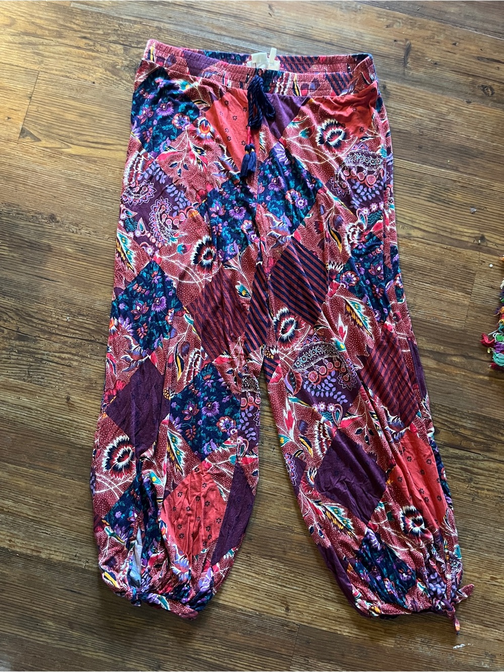 Anthropologie Maelynn Patchwork Print Harem Joggers - Picture 3 of 9